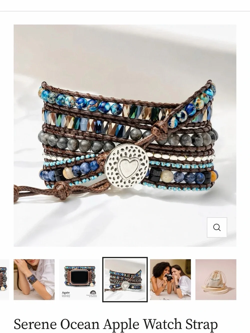 Cape Diablo Multi-Strand Beaded Wrap Bracelet Apple Watch band.